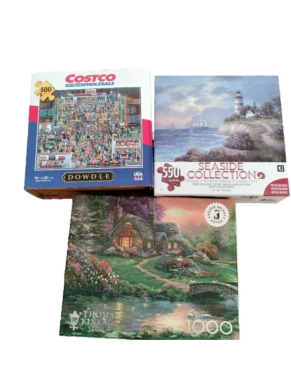 Dowdle Costco Treasure Hunt, KI Seaside Collection, + Thomas Kinkade Puzzles
